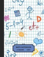 Math notebook: 1/2 inch Square Graph paper pages and White Paper-kids,girls,boys,teens -100 pages large(8.5x11) 1703599659 Book Cover
