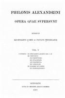 Philonis Alexandrini opera quae supersunt - Vol. V 1522987568 Book Cover
