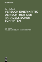 Paracelsus-Handschriften 3111307093 Book Cover