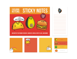 Exploding Kittens Sticky Notes: 488 Notes Featuring Cattermelon, Tacocat, Avocato, and More 0762496983 Book Cover