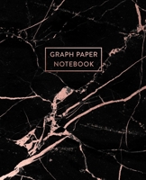 Graph Paper Notebook: Smooth Black Marble and Rose Gold | 7.5 x 9.25 - 5 x 5 Squares per inch | 100 Quad Ruled Pages | Cute Graph Paper Composition ... Students (Math and Science School Essentials) 1689685263 Book Cover