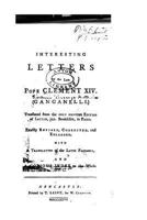 Interesting Letters of the Late Pope Clement XIV 1533649405 Book Cover