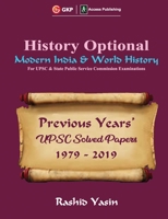 History Optional - Modern India & World History - Previous Year's UPSC Solved Papers 1979-2019 9390187621 Book Cover