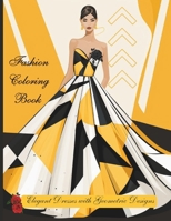 Fashion Coloring Book: 40 Elegant Dresses with Geometric Pattern Designs B0CNPV6MPH Book Cover