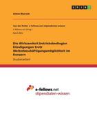 Die Wirksamkeit betriebsbedingter Kündigungen trotz Weiterbeschäftigungsmöglichkeit im Konzern (German Edition) 3668892806 Book Cover