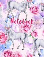 Notebook: Giant Unicorn Notebook with Floral Design|8.5x11|500 Double Sided Wide Ruled Pages (1000 total)|Glossy Cover|Perfect Gift for Unicorn Lovers ... Gift for Creative Writing, Doodling, Notes 1699715440 Book Cover