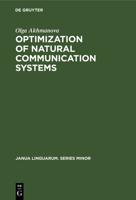 Optimization of Natural Communication Systems 9027931461 Book Cover