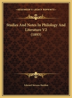 Studies And Notes In Philology And Literature V2 1161784144 Book Cover