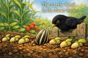 The Little Seed in the Bean Row: A Garden Story About Patience, Growing Different, and Discovering What You're Meant to Be B0GT96G61Q Book Cover