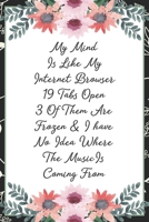My mind is like an internet browser 19 tabs open 3 frozen & I have no idea where the music is coming from: Funny Sarcastic Office Gag Gifts For Coworkers Birthday, Christmas Holiday Gift, Secret Santa 1691067296 Book Cover