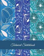 Technical Sketchbook: Blue Sky Flowers, 5 Degree Polar Coordinates 120 Pages Large Print 8.5" x 11" Polar Graph Paper Notebook 1722207132 Book Cover