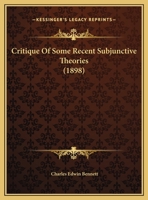 Critique of Some Recent Subjunctive Theories 111325047X Book Cover