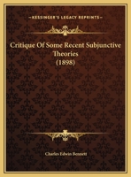 Critique of Some Recent Subjunctive Theories 111325047X Book Cover