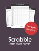 Scrabble Game Score sheets: Scrabble Score Pad for 2-4 players 100 score sheet Scrabble Score Keeper Ideal gift for all Scrabble lovers 101 pages, 8,5x11 Paperback purple background with large red rou 1673765734 Book Cover