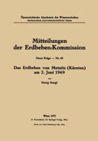 Das Erdbeben Von Metnitz (Karnten) Am 2. Juni 1969 3211863885 Book Cover
