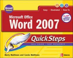 Microsoft Office Word 2007 QuickSteps (Quicksteps) 0071482997 Book Cover