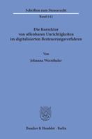 Die Korrektur Von Offenbaren Unrichtigkeiten Im Digitalisierten Besteuerungsverfahren 3428157524 Book Cover