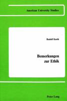 Bemerkungen Zur Ethik 082040814X Book Cover