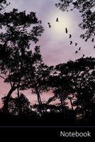 Notebook: Natur, B�ume, Sonnenuntergang, Kontur Notizbuch / Tagebuch / Schreibheft / Notizen - 6 x 9 Zoll (15,24 x 22,86 cm), 150 Seiten, gl�nzende Oberfl�che. 1702239969 Book Cover