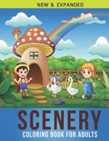 Scenery Coloring Book For Adults: Adult Coloring Book with Stress Relieving  Scenery  Coloring Book  Designs for Relaxation B083XGJQK9 Book Cover