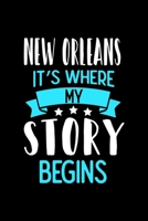 New Orleans It's Where My Story Begins: New Orleans Dot Grid 6x9 Dotted Bullet Journal and Notebook 120 Pages 1673554458 Book Cover