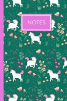 Notes: A Whimsical Sketch-style Unicorn, Cupcakes and Doodle Rainbows Notebook 1077482868 Book Cover
