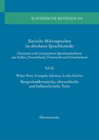 Slavische Mikrosprachen Im Absoluten Sprachkontakt: Glossierte Und Interpretierte Sprachaufnahmen Aus Italien, Deutschland, Osterreich Und Griechenlan 3447120452 Book Cover