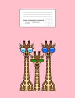 Graph Composition Notebook: Math, Physics, Science Exercise Book - Smiling Giraffes Wearing Sunglasses Funny Animal Selfie Gift - Pink 5x5 Graph Paper - Back To School Gift For Kids, Teens, Boys, Girl 1087046149 Book Cover