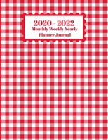 2020 - 2022 Monthly Weekly Yearly Planner Journal: Checkered Red White Pattern Design Cover 2 Year Planner Appointment Calendar Organizer And Journal Notebook 1698685637 Book Cover