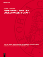 Aufbau Und Sinn Der Völkerwissenschaft 311275980X Book Cover