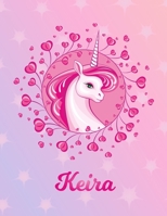 Keira: Unicorn Sheet Music Note Manuscript Notebook Paper Magical Horse Personalized Letter K Initial Custom First Name Cover Musician Composer Instrument Composition Book 12 Staves a Page Staff Line  1706328672 Book Cover