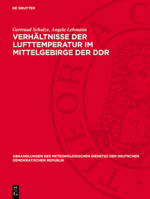 Verhältnisse Der Lufttemperatur Im Mittelgebirge Der DDR 3112731409 Book Cover