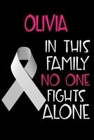 OLIVIA In This Family No One Fights Alone: Personalized Name Notebook/Journal Gift For Women Fighting Lung Cancer. Cancer Survivor / Fighter Gift for the Warrior in your life Writing Poetry, Diary, Gr 1702427129 Book Cover