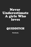 Never Underestimate A Girl Who Loves Quidditch.: Notebook 1651838631 Book Cover