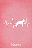 Notizbuch: Rosanes Punktraster Deutscher Schäferhund Herzschlag Hunde Notizheft ca DIN A5 weiß punktiert 110 Seiten (German Edition) 1650207425 Book Cover
