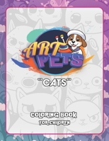 Art Pets: Cats - 50 one-sided drawings to color and 50 full color drawings: Cats B0C2S9D6TX Book Cover