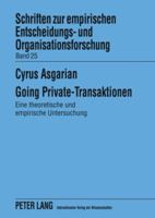 Going Private-Transaktionen: Eine Theoretische Und Empirische Untersuchung 3631589298 Book Cover