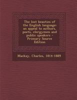 The Lost Beauties of the English Language 0900123400 Book Cover