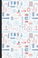 Notebook Journal: Seaside Ocean Text and Clip Art with Crabs Boats and Ship Wheel Cover Design. Perfect Gift for Boys Girls and Adults of All Ages. 1651106762 Book Cover