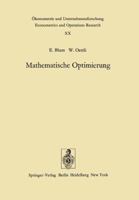 Mathematische Optimierung: Grundlagen Und Verfahren 3642661572 Book Cover