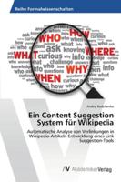 Ein Content Suggestion System Fur Wikipedia 3639457889 Book Cover