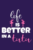 Life Is Better In A Tutu: Blank Lined Notebook Journal: Gifts For Ballet Dancers Dance Team Squad Prima Ballerina Girls Her 6x9 110 Blank Pages Plain White Paper Soft Cover Book 1674230621 Book Cover