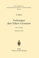 Vorlesungen Uber Hohere Geometrie 3642984940 Book Cover