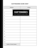 Black and White Publishing Scattergories Score Card: Scattergories Record Sheet Keeper for Keep Track Of Who's Ahead In Your Favorite Creative Thinking Category Based Game (Vertical) 1678968013 Book Cover