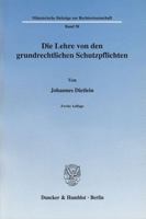 Die Lehre Von Den Grundrechtlichen Schutzpflichten 3428119053 Book Cover