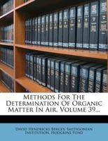 Methods for the Determination of Organic Matter in Air 1273202163 Book Cover