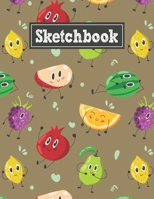 Sketchbook: 8.5 x 11 Notebook for Creative Drawing and Sketching Activities with Funny Fruits Themed Cover Design 1710145099 Book Cover