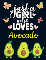 Just a Girl Who Loves Avocado: Pretty Avocado Gift for Girls: Cute Avocado Notebook to Write in Pretty Blank Lined Notebook for Women with Funny Romantic Quote and Butterfly & Hearts Pattern Beautiful 1690934107 Book Cover