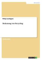 Bedeutung von Recycling 3656512701 Book Cover