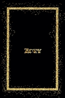 Zoey: Name Zoey Monogram Notebook - 120 Pages - Size 6x9, Soft Cover, Matte Finish- Gold Confetti Glitter Monogram Blank Lined Note Book, Writing Pad, Journal or Diary Kids, Girls Men & Women 166034946X Book Cover